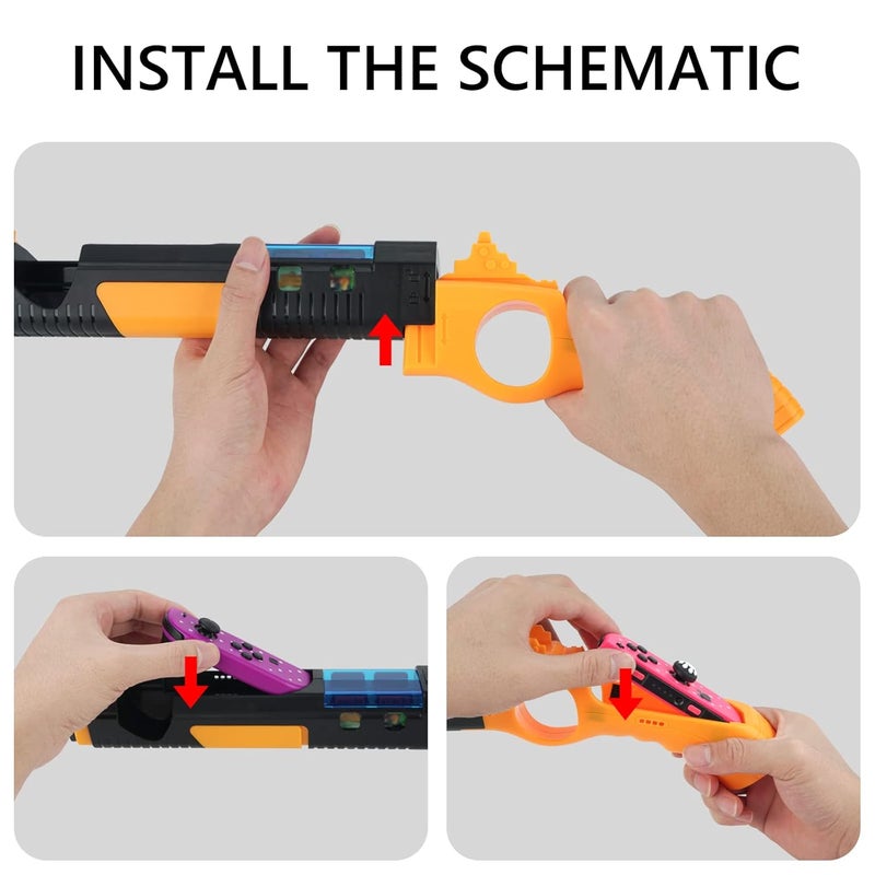 Geekria Game Gun Compatible with Nintendo Switch/OLED Joy-Cons Grip, Fit for Splatoon, Resident Evil, Hunting Simulator, Wolfenstein, Sniper Elite, Juarez, Type Shooting Gaming Accessories - Image 5